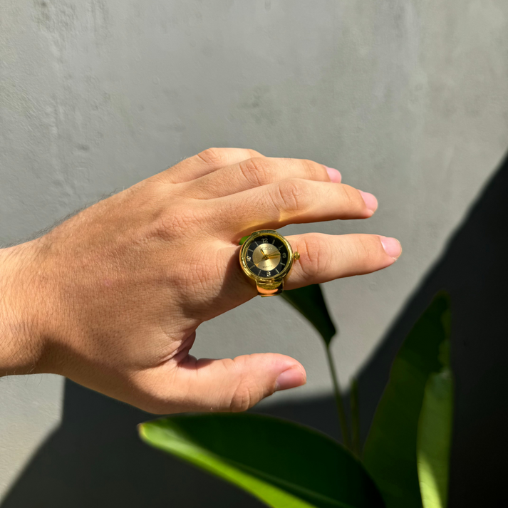 MIDNIGHT RING | GOLD BLACK