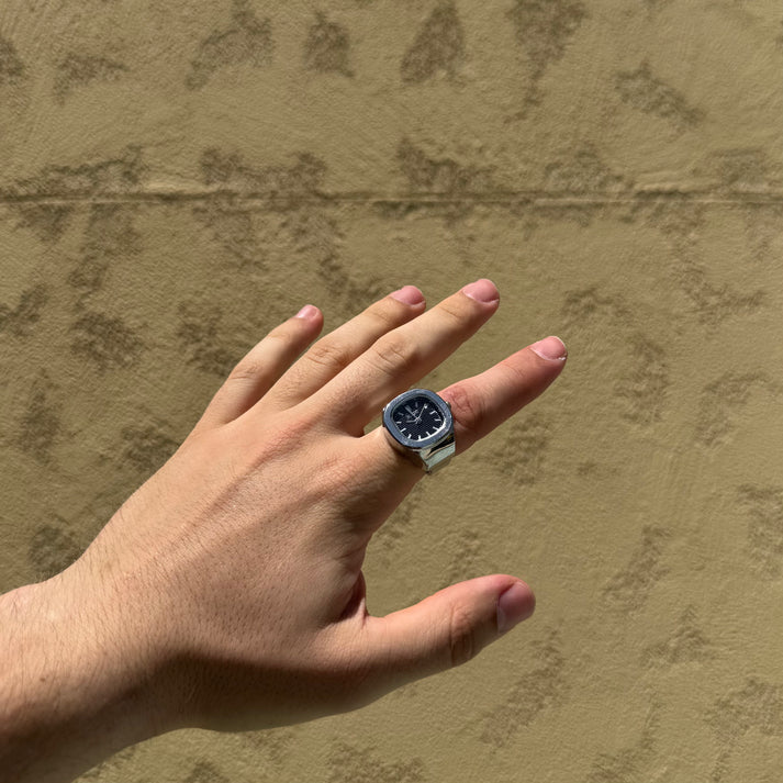 NAUTILUS RING | SILVER BLACK